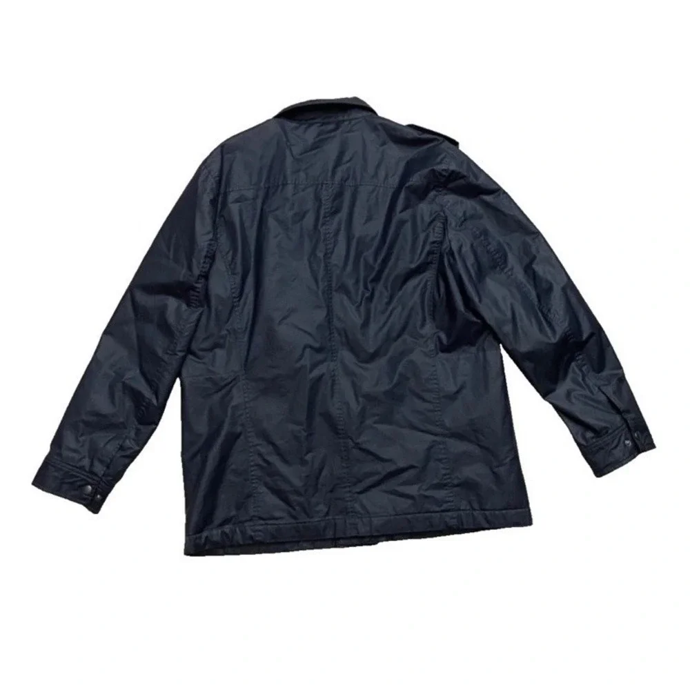 Banana Republic Navy Blue Quilted Waxed Coated Field Jacket Barn Chore Coat SZ-M